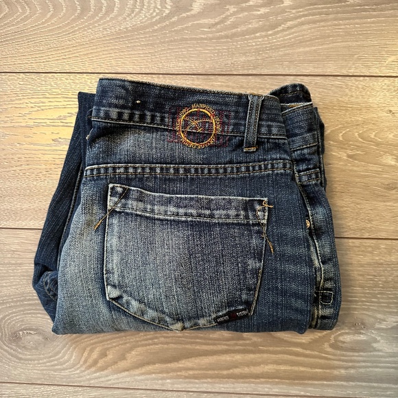Y2K Faded Pinstriped Vintage Manfred Denim Relaxed Fit Jeans - Picture 2 of 6